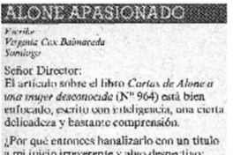 Alone apasionado. Alone apasionado.