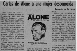 Cartas de Alone a una mujer desconocida Cartas de Alone a una mujer desconocida