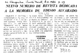 Nuevo número de revista dedicada a la memoria de Edesio Alvarado Nuevo número de revista dedicada a la memoria de Edesio Alvarado