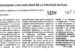Para procurarse una realidad de lo político actual. Para procurarse una realidad de lo político actual.