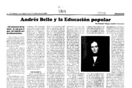 Andrés Bello y la educación popular Andrés Bello y la educación popular