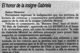 El honor de la insigne Gabriela
