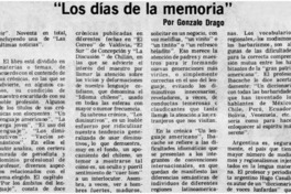 "Los días de la memoria" "Los días de la memoria"