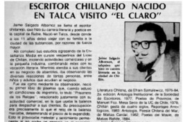 Escritor chillanejo nacido en Talca visito "El Claro" Escritor chillanejo nacido en Talca visito "El Claro"