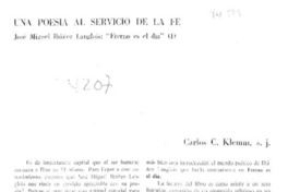 Una poesía al servicio de la fe Una poesía al servicio de la fe
