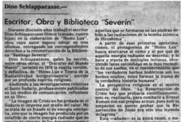 Escritor, obra y biblioteca "Severín"