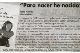 Para nacer he nacido