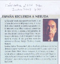 España recuerda a Neruda