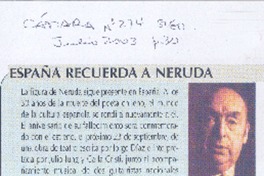 España recuerda a Neruda