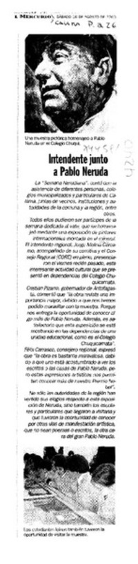 Intendente junto a Pablo Neruda