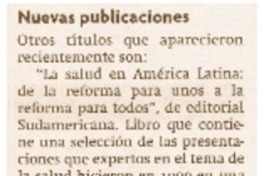 Nuevas publicaciones Nuevas publicaciones