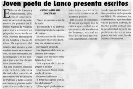 Joven poeta de Lanco presenta escritos Joven poeta de Lanco presenta escritos