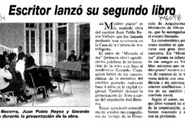 Escritor lanzó su segundo libro