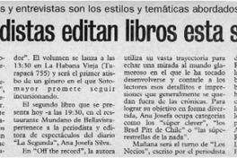 Tres periodistas editan libros esta semana Tres periodistas editan libros esta semana