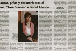 Aplausos, pifias y desinterés tras el Premio "José Donoso" a Isabel Allende Aplausos, pifias y desinterés tras el Premio "José Donoso" a Isabel Allende