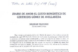 Diario de amor: el gesto romántico de Gertrudis Gómez de Avellaneda Diario de amor: el gesto romántico de Gertrudis Gómez de Avellaneda