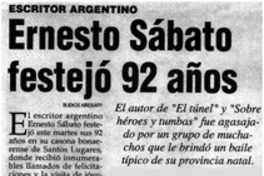 Ernesto Sábato festejó 92 años.