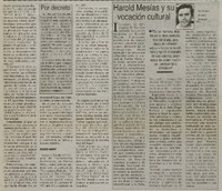 Harold Mesías y su vocación cultural