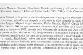Gabriela Mistral.