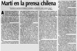 Martí en la prensa chilena Martí en la prensa chilena