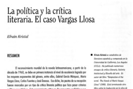 La política y la crítica literaria. El caso Vargas Llosa La política y la crítica literaria. El caso Vargas Llosa