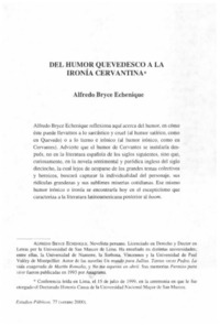 Del humor Quevedesco a la ironía Cervantina.