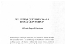 Del humor Quevedesco a la ironía Cervantina.