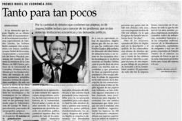 Tanto para tan pocos Tanto para tan pocos
