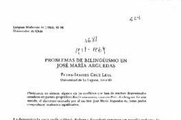 Problemas de bilingüismo en José María Arguedas Problemas de bilingüismo en José María Arguedas