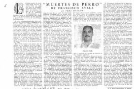 Muertes de perro" de Francisco Ayala Muertes de perro" de Francisco Ayala