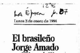 El brasileño Jorge Amado publicará libro en Italia. El brasileño Jorge Amado publicará libro en Italia.