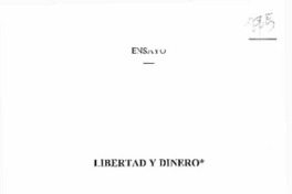 Libertad y dinero Libertad y dinero
