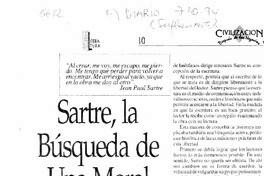 Sartre, la búsqueda de una moral imposible