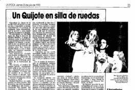 Un Quijote en silla de ruedas. Un Quijote en silla de ruedas.