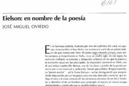 Eielson, en nombre de la poesía Eielson, en nombre de la poesía