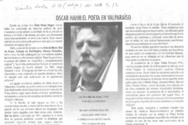Oscar Hahn : el poeta en Valparaíso Oscar Hahn : el poeta en Valparaíso