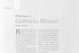 Homenaje a Gabriela Mistral