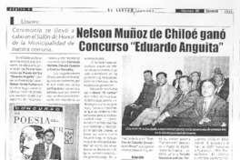 Nelson Muñoz de Chiloé ganó concurso "Eduardo Anguita" Nelson Muñoz de Chiloé ganó concurso "Eduardo Anguita"