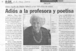 Adiós a la poetisa