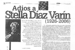 Adiós a Stella Díaz Varín. Adiós a Stella Díaz Varín.
