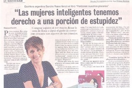Escritora argentina Sandra Russo lanzó El libro "Perdonen nuestros placeres" : "Las mujeres inteligentes tenemos derecho a una porción de estupidez" Escritora argentina Sandra Russo lanzó El libro "Perdonen nuestros placeres" : "Las mujeres inteligentes tenemos derecho a una porción de estupidez"