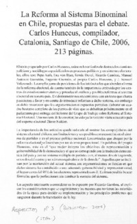 La reforma al sistema binominal La reforma al sistema binominal