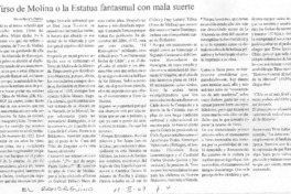 Tirso de Molina o la estatua fantasmal con mala suerte Tirso de Molina o la estatua fantasmal con mala suerte