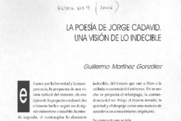 La poesía de Jorge Cadavid La poesía de Jorge Cadavid