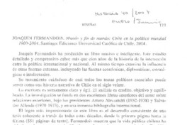 Mundo y fin de mundo: Chile en la política mundial 1900-2004