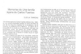 Memorias de una familiia lejana de Carlos Fuentes Memorias de una familiia lejana de Carlos Fuentes
