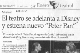 El Teatro se adelanta a Disney y estrena nuevo "Peter Pan"  [artículo] Claudia Gúzman.