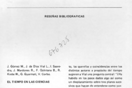 El tiempo en las ciencias El tiempo en las ciencias
