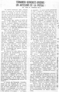 Fernando González Urízar, un artesano de la poesía Fernando González Urízar, un artesano de la poesía