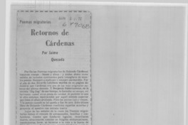 Retornos de Cárdenas Retornos de Cárdenas